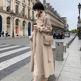 GALCAUR Autumn Women's Windbreaker Lapel Collar Long Sleeve High Waist With Sashes Trench Coat Female Fashion 2020 Clothing Tide