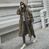new Fashion 2020 Spring Autumn Coats Women Casual Oversized Large pockets Loose Long Trench Coat Chic Female Windbreaker X542