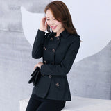 New Women's Trench Coat Autumn Spring 2020 Fashion Casual Slim Cotton Blends Coat Khaki Black Short Tops Outerwear Female