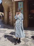 Women's Denim Trench Coat 2020 New Spring and Autumn Loose Denim Coats Windbreaker Fashion Wild Long Trench Coat Female NS1905