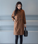 Women's Trench Coat Medium Long 2020 New Spring Autumn Slim Fashion Casual Collar Single-Breasted Windbreaker Wild Outerwear