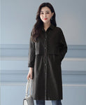 Women's Trench Coat Medium Long 2020 New Spring Autumn Slim Fashion Casual Collar Single-Breasted Windbreaker Wild Outerwear