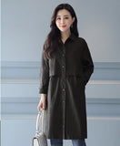 Women's Trench Coat Medium Long 2020 New Spring Autumn Slim Fashion Casual Collar Single-Breasted Windbreaker Wild Outerwear