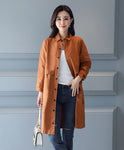 Women's Trench Coat Medium Long 2020 New Spring Autumn Slim Fashion Casual Collar Single-Breasted Windbreaker Wild Outerwear