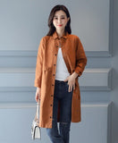 Women's Trench Coat Medium Long 2020 New Spring Autumn Slim Fashion Casual Collar Single-Breasted Windbreaker Wild Outerwear