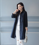 Women's Trench Coat Medium Long 2020 New Spring Autumn Slim Fashion Casual Collar Single-Breasted Windbreaker Wild Outerwear
