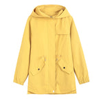 Spring Autumn Women's Trench Coat New Fashion Solid Hooded Overcoat Korean Wild Casual Short Windbreaker Female Basic Coats J72