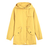 Spring Autumn Women's Trench Coat New Fashion Solid Hooded Overcoat Korean Wild Casual Short Windbreaker Female Basic Coats J72