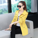 Spring Autumn Women's Trench Coat New Fashion Solid Hooded Overcoat Korean Wild Casual Short Windbreaker Female Basic Coats J72