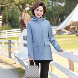 2020 New Spring Autumn Trench Coat Women Korean Fashion Loose Ladies Casual Windbreaker Hooded Coat  Middle-Aged Women's Tops