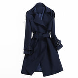 Female Windbreakers 2020 Spring Autumn Fashion Trench Coats Women's Long Slim Overcoat Women Double Breasted Coat Belt Outwear