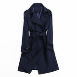 Female Windbreakers 2020 Spring Autumn Fashion Trench Coats Women's Long Slim Overcoat Women Double Breasted Coat Belt Outwear