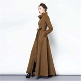 2020 Fashion Woolen Coat Female Autumn Winter Women's X Long Trench Coats New Temperament Slim Thick Windbreaker Overcoats xa272