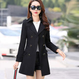 New Fashion Long Trench Coat For Women Spring Autumn Women's Office Blend Overcoat Female Outwear Trenchcoat Femme