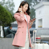 New Fashion Long Trench Coat For Women Spring Autumn Women's Office Blend Overcoat Female Outwear Trenchcoat Femme