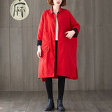 2020 Spring Autumn Long Trench Coats New Korean Large Size red Women's Clothes Loose fashion Casual Windbreaker XA425