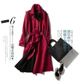 Waist Windbreaker Women's Long Spring And Autumn Winter Trench Coat For Women Sexy Trench Coats Luxury Trench Coat Red HH50FY
