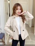 Women's Trench Coat Suit Collar Double Breasted Casual Short Windbreaker Spring Autumn Fashion Coat Outerwear Female Tops 2020