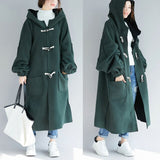 Plus size women's autumn winter clothing thickened over the knee coat fashion loose was thin long Women's trench coat overcoat