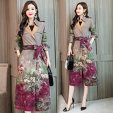 2019 new suede Trench Coat Casual women's long Outerwear loose clothes for lady with belt spring autumn fashion high quality