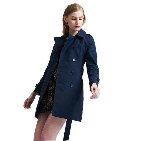 Spring and Autumn office lady temperament slim thin trench double-breasted women's fashion windbreaker EF1118